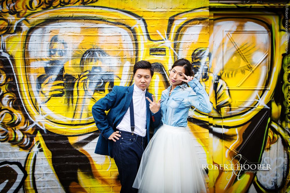 funky pre wedding photography London