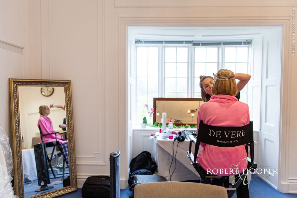 Bridal preps for wedding