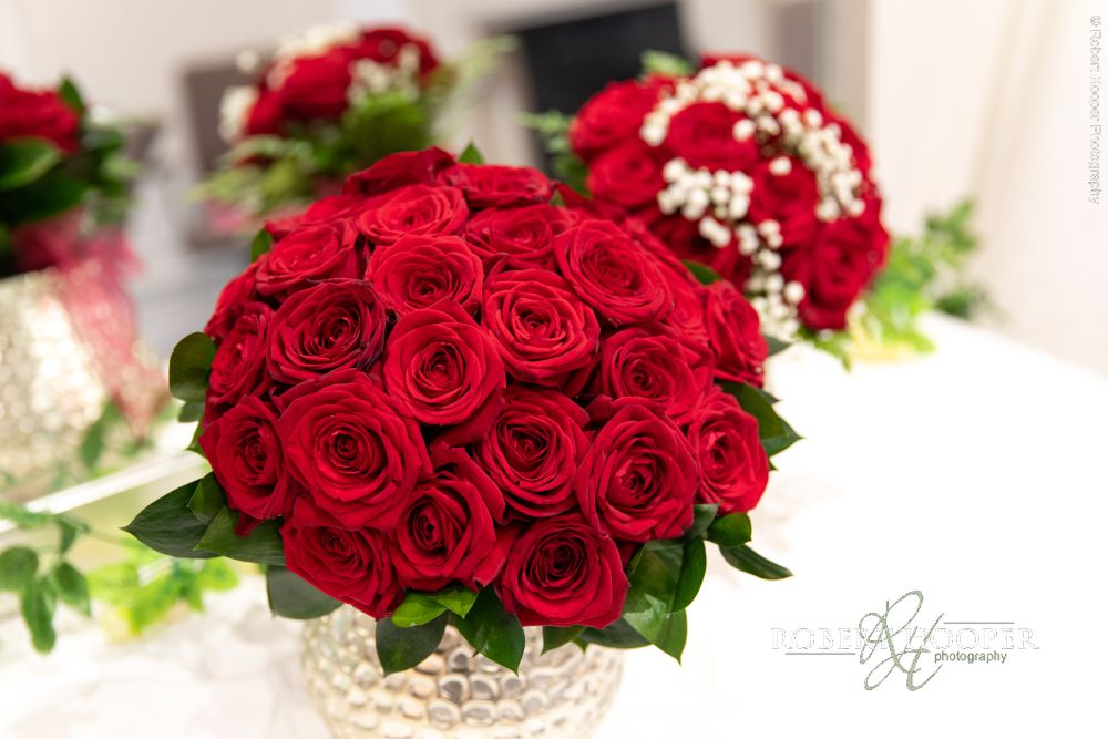 Bride's bouquet of red roses