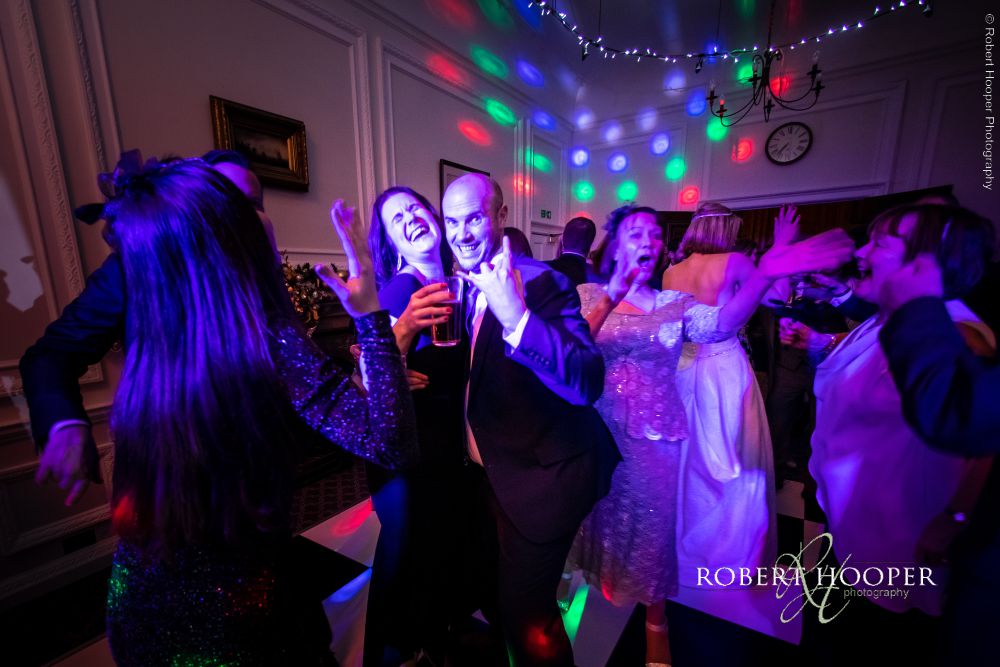 Evening wedding reception