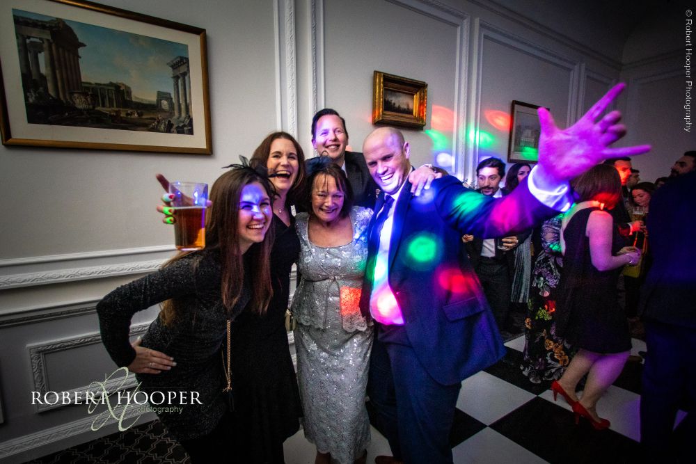Evening wedding reception
