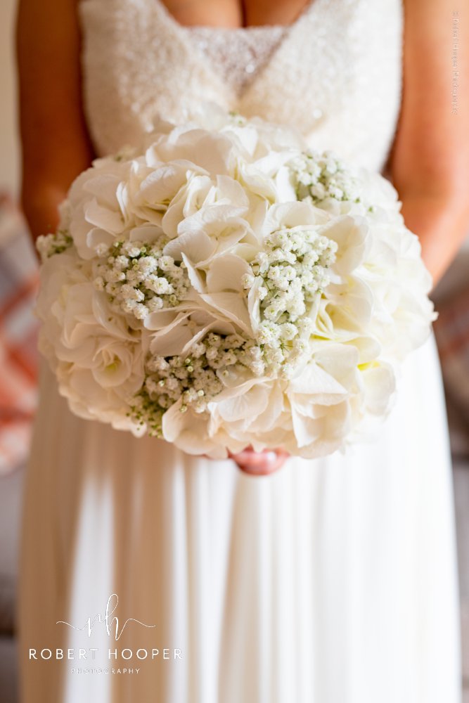 bride's white bouquet