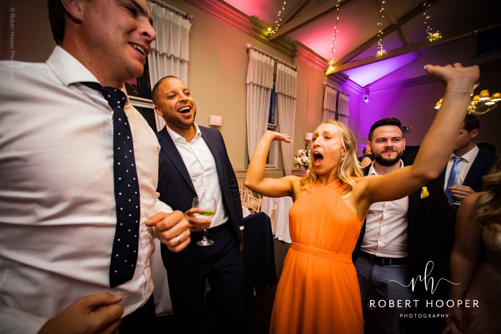 evening wedding guests