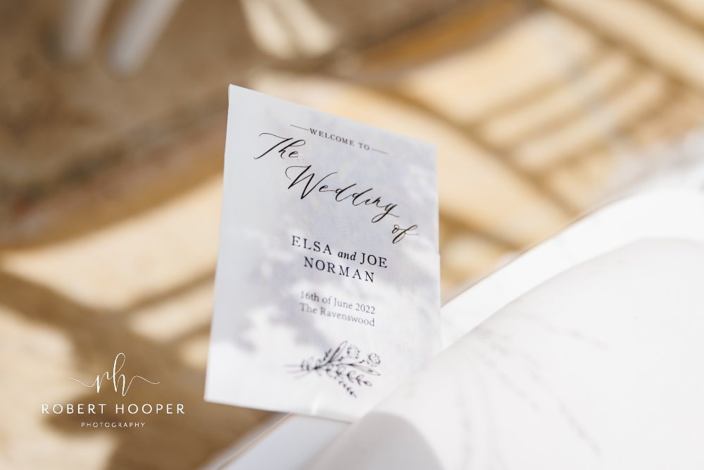 Wedding order of service booklet